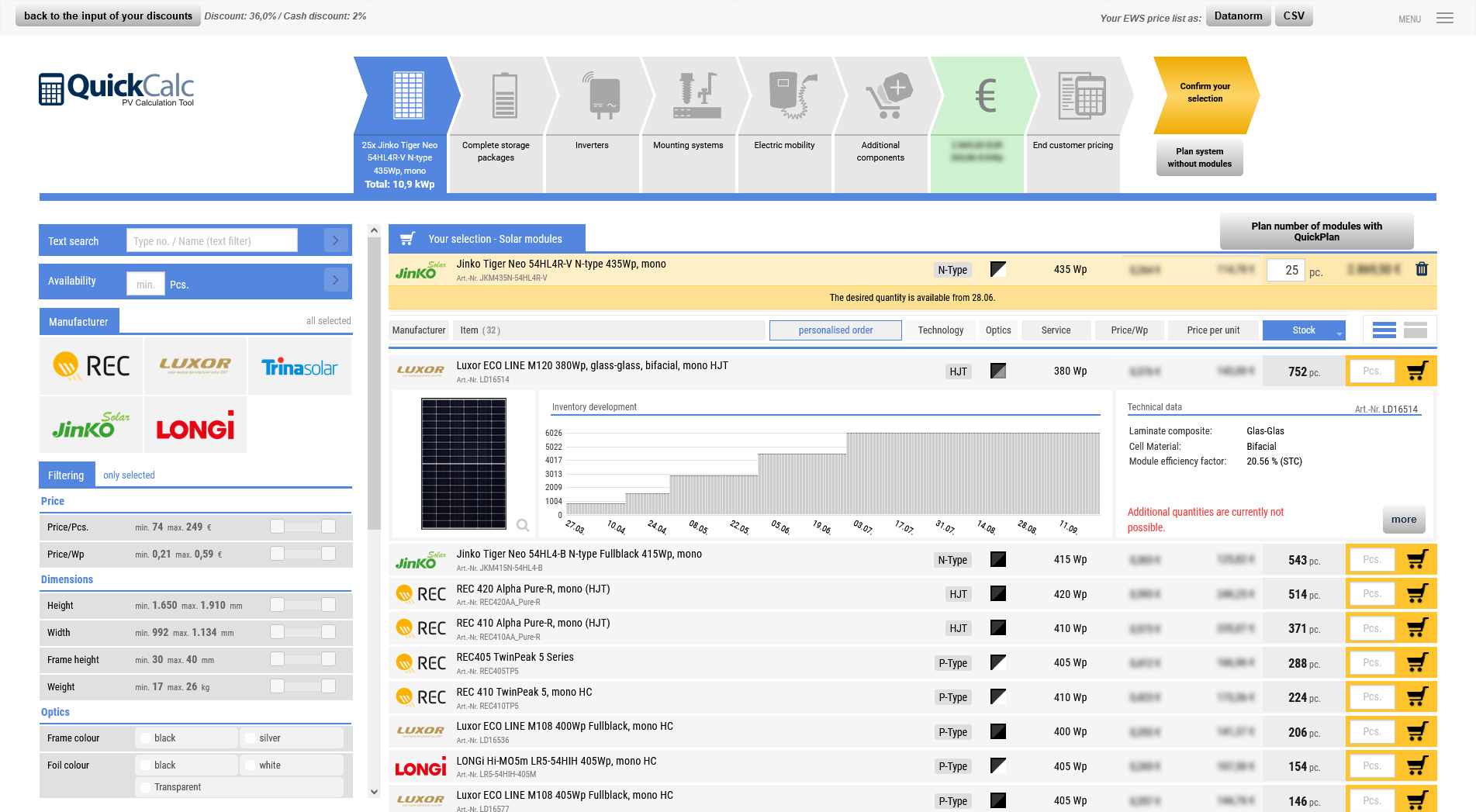 QuickCalc– Calculate only with available components