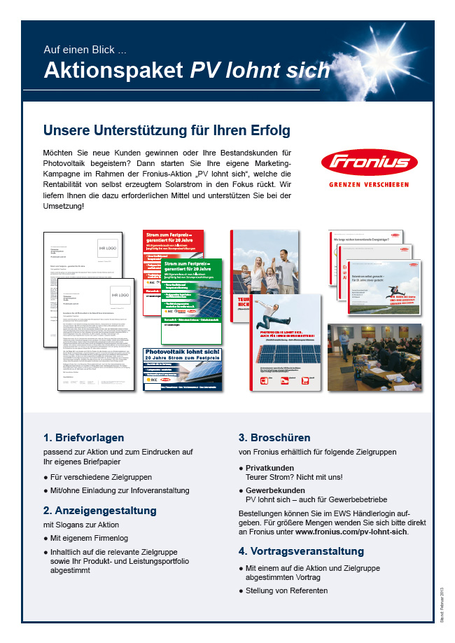 PV lohnt sich EWS Infoblatt PV lohnt sich EWS Infoblatt